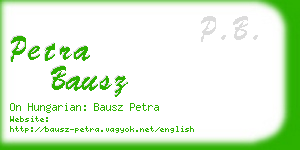 petra bausz business card